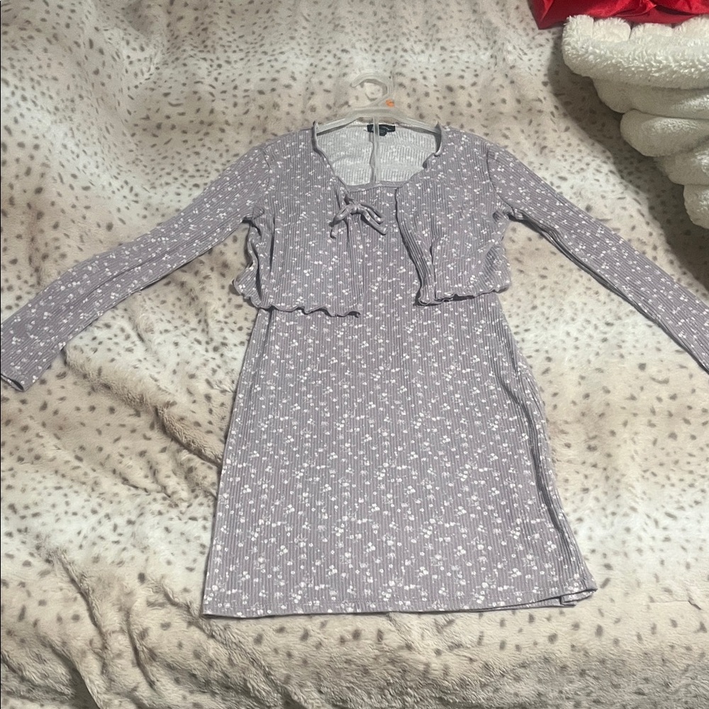 art class Lavender Long Sleeve Dress